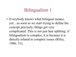 Bilingualism 1