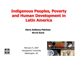 Indigenous Peoples, Poverty and Human Development in Latin America Harry Anthony Patrinos