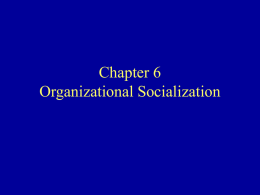 Chapter 6 Organizational Socialization