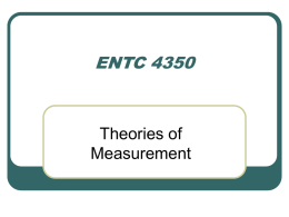 ENTC 4350 Theories of Measurement
