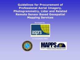 Guidelines for Procurement of Professional Aerial Imagery, Photogrammetry, Lidar and Related