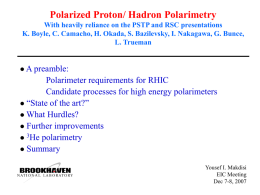 Polarized Proton/ Hadron Polarimetry