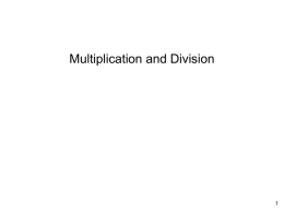 Multiplication and Division 1