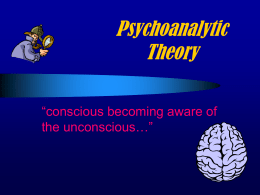 Psychoanalytic Theory “conscious becoming aware of the unconscious…”