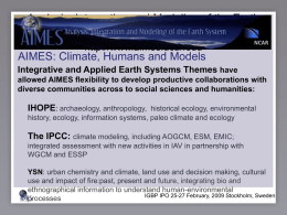 AIMES AIMES: Climate, Humans and Models System: