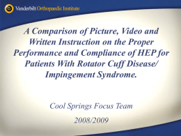 A Comparison of Picture, Video and Written Instruction on the Proper