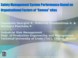 Safety Management System Performance Based on Organizational Factors of “Seveso” sites