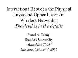 Interactions Between the Physical Layer and Upper Layers in Wireless Networks: