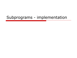 Subprograms - implementation