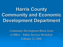 Harris County Community and Economic Development Department Community Development Block Grant