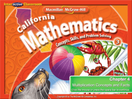 Chapter 4 Multiplication Concepts and Facts