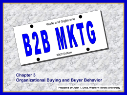 Chapter 3 Organizational Buying and Buyer Behavior 1