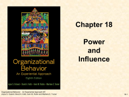 Chapter 18 Power and Influence