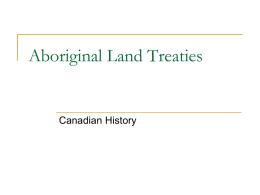 Aboriginal Land Treaties Canadian History