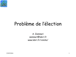 Problème de l’élection A. Zemmari  www.labri.fr/visidia/