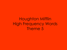 Houghton Mifflin High Frequency Words Theme 5