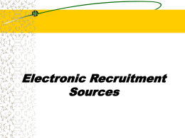Electronic Recruitment Sources
