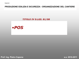 POS TITOLO IV D.LGS. 81/08 Prof. Ing. Pietro Capone