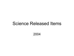 Science Released Items 2004