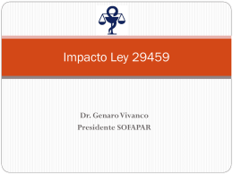 Impacto Ley 29459 Dr. Genaro Vivanco Presidente SOFAPAR