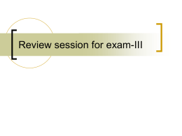 Review session for exam-III