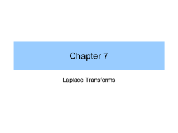 Chapter 7 Laplace Transforms