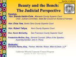 Beauty and the Bench: The Judicial Perspective Hon. Brenda Harbin-Forte , A