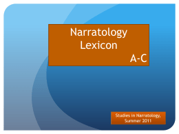 Narratology Lexicon A-C Studies in Narratology,