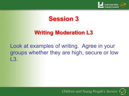 Session 3 Writing Moderation L3