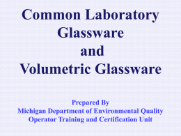 Common Laboratory Glassware and Volumetric Glassware