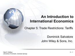 An Introduction to International Economics Chapter 5: Trade Restrictions: Tariffs Dominick Salvatore