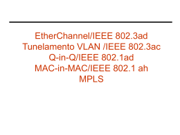 EtherChannel/IEEE 802.3ad Tunelamento VLAN /IEEE 802.3ac Q-in-Q/IEEE 802.1ad MAC-in-MAC/IEEE 802.1 ah