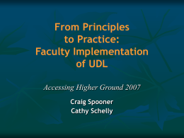 From Principles to Practice: Faculty Implementation of UDL
