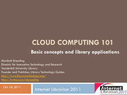 CLOUD COMPUTING 101 Basic concepts and library applications