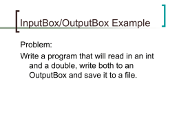 InputBox/OutputBox Example