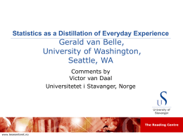 Gerald van Belle, University of Washington, Seattle, WA