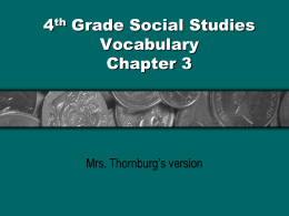 4 Grade Social Studies Vocabulary Chapter 3
