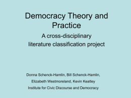 Democracy Theory and Practice A cross-disciplinary literature classification project