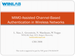 MIMO-Assisted Channel-Based Authentication in Wireless Networks CISS 2008