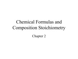 Chemical Formulas and Composition Stoichiometry Chapter 2
