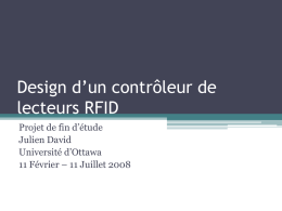 Design d’un contrôleur de lecteurs RFID Projet de fin d’étude Julien David