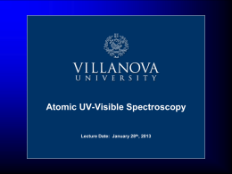 Atomic UV-Visible Spectroscopy Lecture Date:  January 28 , 2013 th
