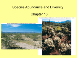 Species Abundance and Diversity Chapter 16 1