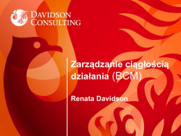(BCM) Zarządzanie ciągłością działania Renata Davidson