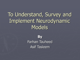 To Understand, Survey and Implement Neurodynamic Models By