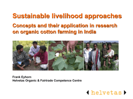 Sustainable livelihood approaches Concepts and their application in research Frank Eyhorn