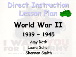 Direct Instruction Lesson Plan World War II 1939 ~ 1945