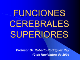 FUNCIONES CEREBRALES SUPERIORES Profesor Dr. Roberto Rodriguez Rey