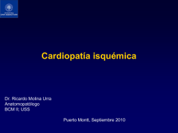 Cardiopatía isquémica Dr. Ricardo Molina Urra Anatomopatólogo BCM II; USS