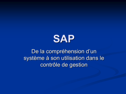 SAP De la compréhension d’un système à son utilisation dans le